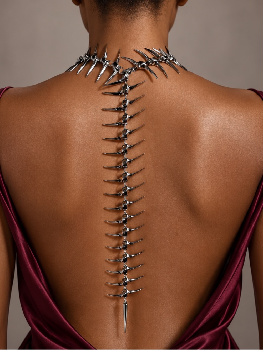 Silver Spine Back Necklace